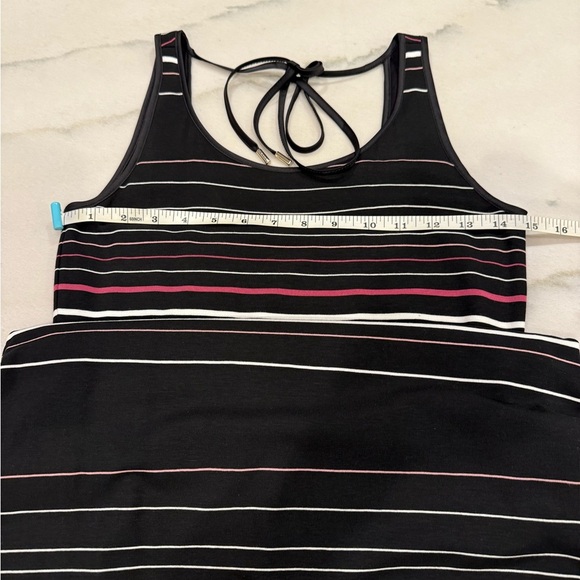 White House Black Market Maxi Dress Size XS Black Striped Tie Back NWT - Picture 3 of 13